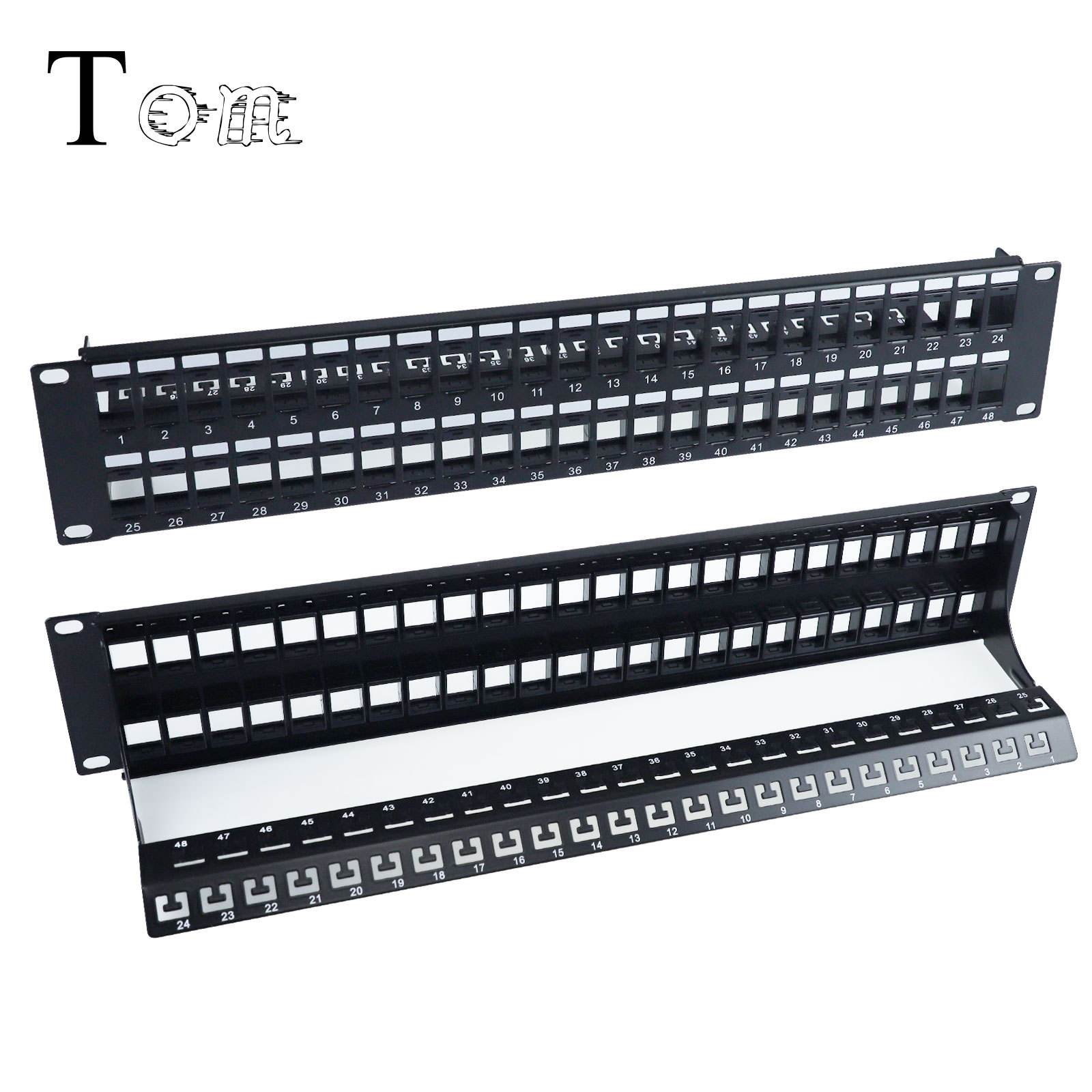 新款热销48口2U非屏蔽空架 高效网络配线架的关键选择